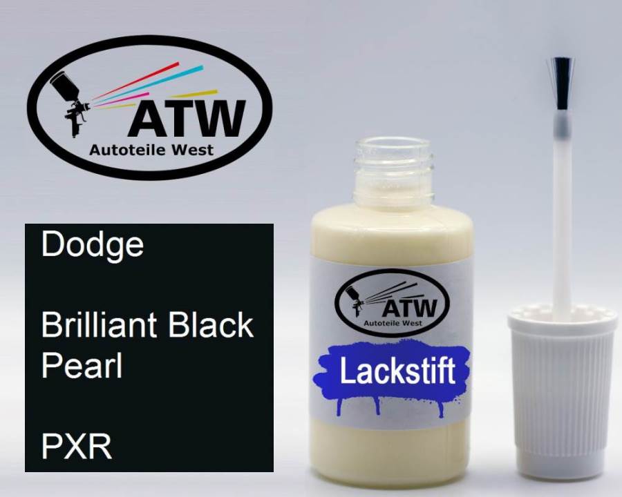 Dodge, Brilliant Black Pearl, PXR: 20ml Lackstift, von ATW Autoteile West.